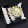 Men's Fashion Quartz Watch With Alloy Case Pu Strap And Stainless Steel Buckle Round Dial