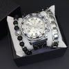 Men's Fashion Quartz Watch With Alloy Case Pu Strap And Stainless Steel Buckle Round Dial