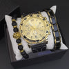Men's Fashion Quartz Watch With Alloy Case Pu Strap And Stainless Steel Buckle Round Dial