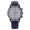 Men's Fashion Quartz Watch With Metal Case Imitation Leather Strap And Stainless Steel Buckle Round Dial