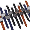 Men's Fashion Quartz Watch With Metal Case Imitation Leather Strap And Stainless Steel Buckle Round Dial