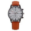 Men's Fashion Quartz Watch With Metal Case Imitation Leather Strap And Stainless Steel Buckle Round Dial