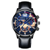Men's Fashion Quartz Watch With Metal Case Round Dial And Belt Strap