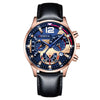Men's Fashion Sports Luminous Quartz Watch With Metal Case And Belt Strap Round Dial