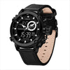 Men's Fashion Sports Watch With Genuine Leather Strap Alloy Case And Mineral Strengthened Glass Mirror Round Dial