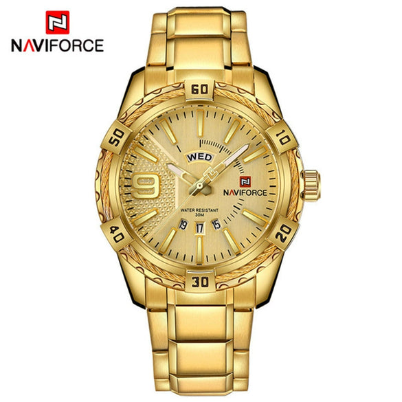 Men's Fashion Stainless Steel Band Quartz Watch With Round Dial And Mineral Strengthened Glass Mirror