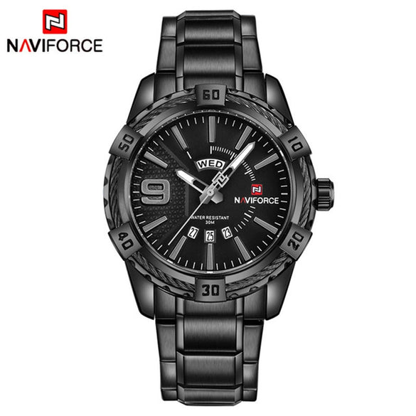 Men's Fashion Stainless Steel Band Quartz Watch With Round Dial And Mineral Strengthened Glass Mirror