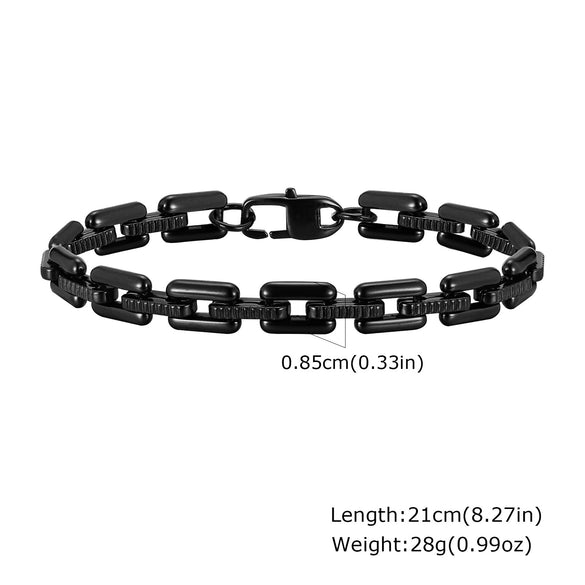 Men's Fashion Stainless Steel Handmade Polished Chain Bracelet