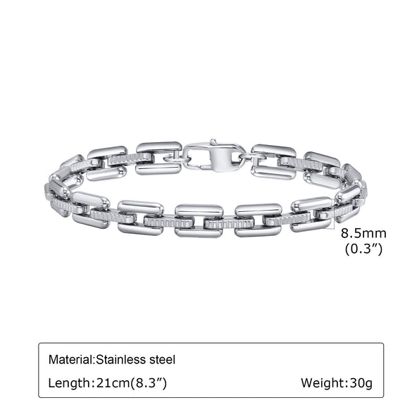 Men's Fashion Stainless Steel Handmade Polished Chain Bracelet