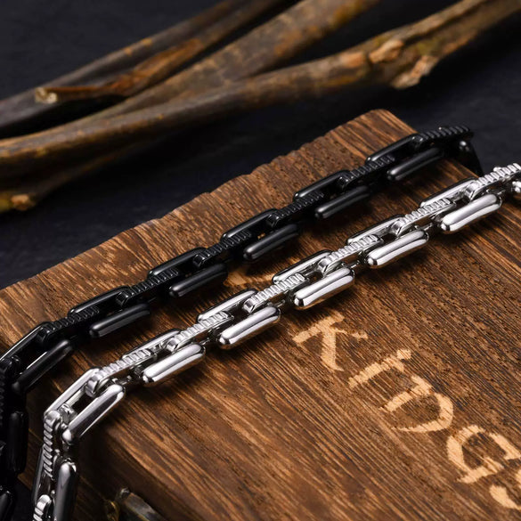 Men's Fashion Stainless Steel Handmade Polished Chain Bracelet