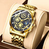 Men's Fashion Stainless Steel Waterproof Calendar Luminous Watch With Round Dial And Mineral Strengthened Glass Mirror