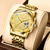 Men's Fashion Stainless Steel Waterproof Calendar Luminous Watch With Round Dial And Mineral Strengthened Glass Mirror