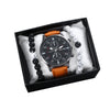 Men's Fashion Student Quartz Watch Set With Round Dial Stainless Steel Clasp And Imitation Leather Strap