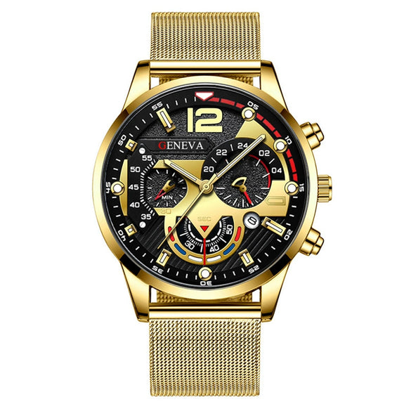 Men's Fashion Trend Stainless Steel Strap Luminous Quartz Watch With Round Dial