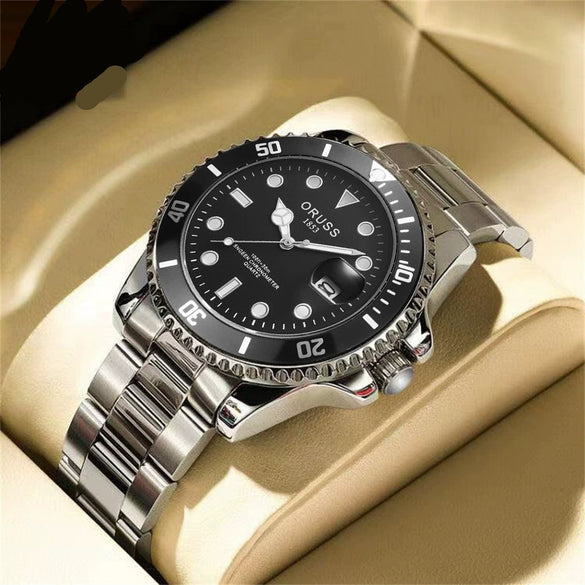 Men's Fashion Waterproof Luminous Watch Alloy Band Round Dial