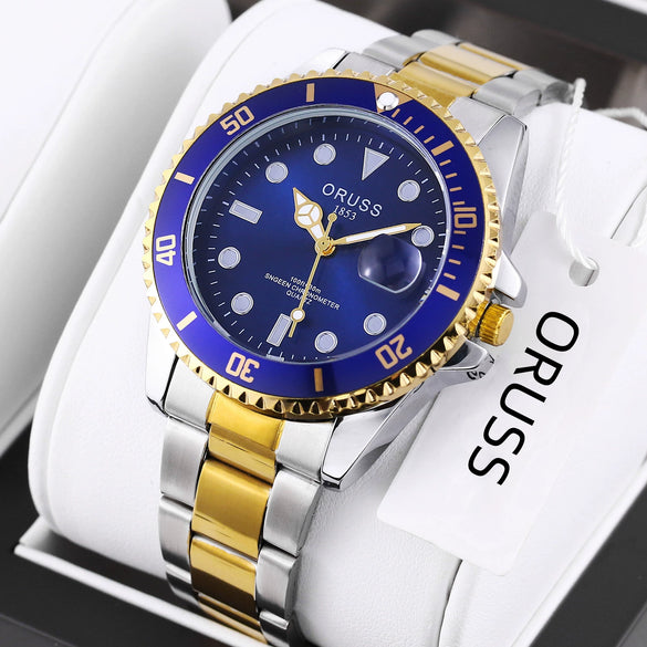 Men's Fashion Waterproof Luminous Watch Alloy Band Round Dial