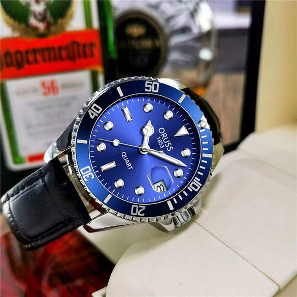Men's Fashion Waterproof Luminous Watch Alloy Band Round Dial