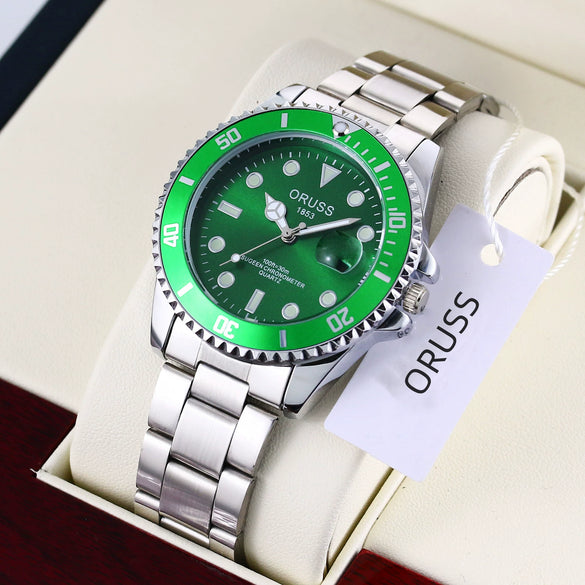Men's Fashion Waterproof Luminous Watch Alloy Band Round Dial