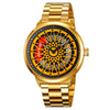 Men's Fashion Waterproof Watch With Alloy Case Stainless Steel Band And Round Cut Out Rotatable Dial