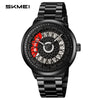 Men's Fashion Waterproof Watch With Alloy Case Stainless Steel Band And Round Cut Out Rotatable Dial
