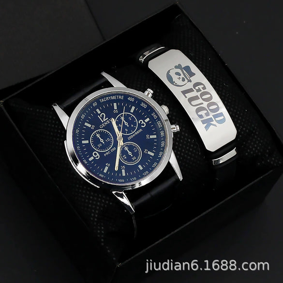 Men's Fashion Wrist Watch With Alloy Case And Strap Ordinary Glass Mirror Round Dial
