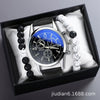 Men's Fashion Wrist Watch With Alloy Case And Strap Ordinary Glass Mirror Round Dial