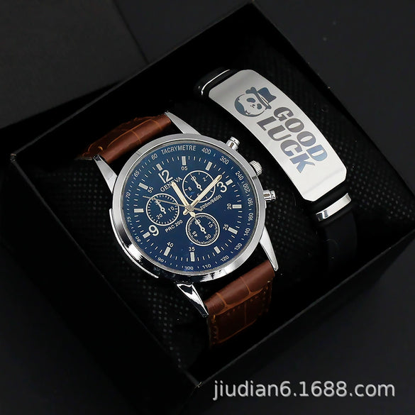 Men's Fashion Wrist Watch With Alloy Case And Strap Ordinary Glass Mirror Round Dial