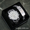 Men's Fashion Wrist Watch With Alloy Case And Strap Ordinary Glass Mirror Round Dial