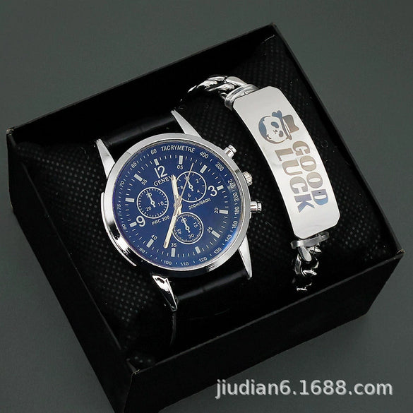 Men's Fashion Wrist Watch With Alloy Case And Strap Ordinary Glass Mirror Round Dial