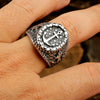 Men's Fashionable Exaggerated Anchor Cross Ring Hip Hop Jewelry Stainless Steel Geometric Polishing