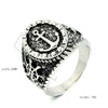 Men's Fashionable Exaggerated Anchor Cross Ring Hip Hop Jewelry Stainless Steel Geometric Polishing