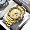 Men's Fashionable Round Dial Alloy Belt Waterproof Luminous Watch