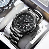 Men's Fashionable Round Dial Alloy Belt Waterproof Luminous Watch