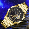 Men's Fashionable Round Dial Alloy Belt Waterproof Luminous Watch