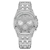 Men's Fashionable Steel Band Diamond Watch With Roman Numeral And Round Dial