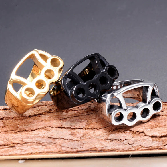 Men's Fighting Ring Stainless Steel Geometric Polished