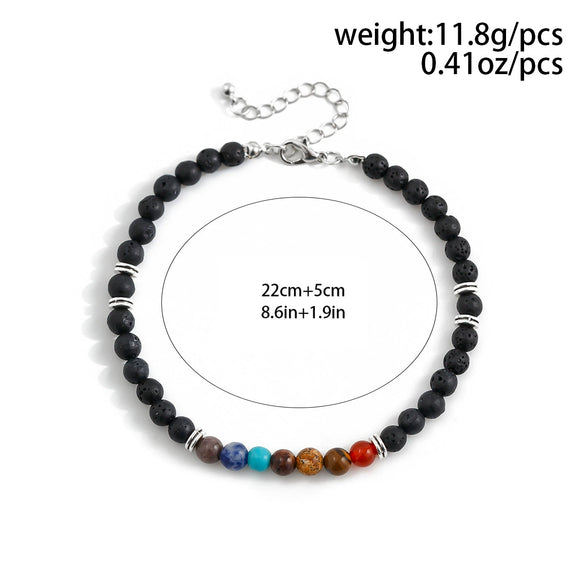 Men's Foot Accessories Volcanic Stone Beaded Ushape Glass Glaze Alloy Inlaid Artificial Gemstones Semiprecious Stones Hiphop Style
