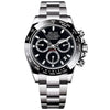 Men's Fully Automatic Hollow Mechanical Multifunctional Luminous Waterproof Watch Alloy Case Stainless Steel Strap Round Dial Business Style