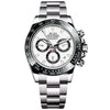 Men's Fully Automatic Hollow Mechanical Multifunctional Luminous Waterproof Watch Alloy Case Stainless Steel Strap Round Dial Business Style