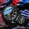 Men's Fully Automatic Mechanical And Quartz Digital Watch Alloy Case Stainless Steel Strap Round Dial Business Style