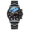 Men's Fully Automatic Mechanical Watch Stainless Steel Strap Round Dial Waterproof Luminous Calendar