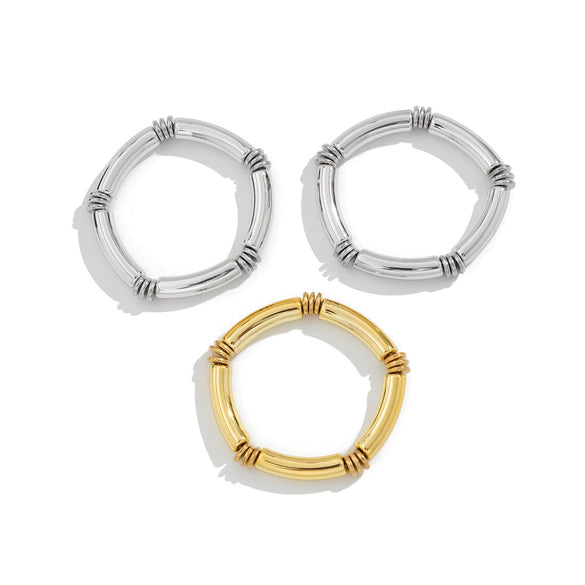 Men's Geometric Beaded Curved Bracelet Ccb Material