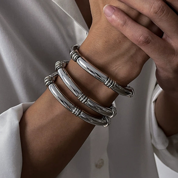 Men's Geometric Beaded Curved Bracelet Ccb Material