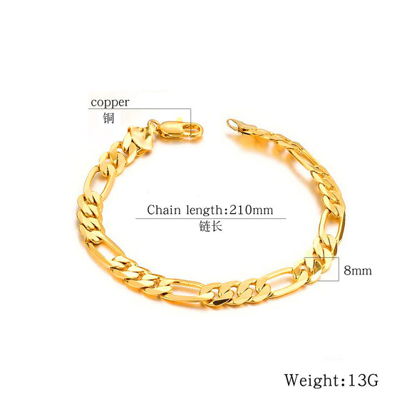 Men's Geometric Copper Bracelet With Electroplated Finish Simple Fashion Jewelry Wholesale