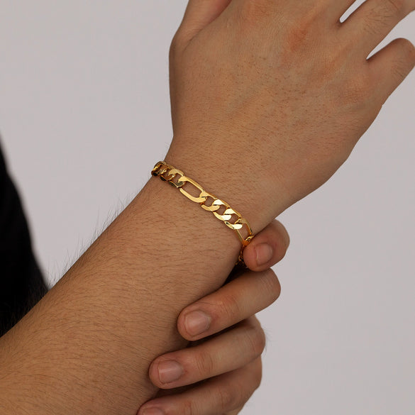 Men's Geometric Copper Bracelet With Electroplated Finish Simple Fashion Jewelry Wholesale