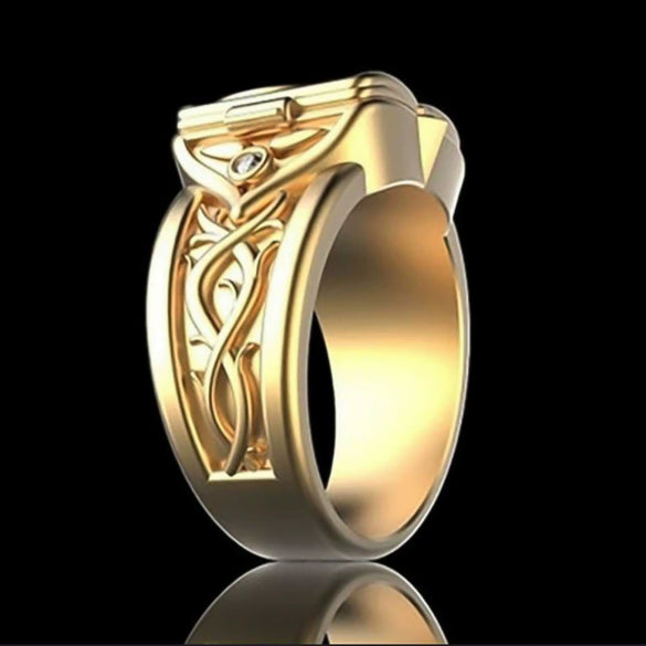 Men's Geometric Open Ring Copper Electroplated Statement Band With Modern Minimalist Style For Wholesale