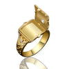 Men's Geometric Open Ring Copper Electroplated Statement Band With Modern Minimalist Style For Wholesale