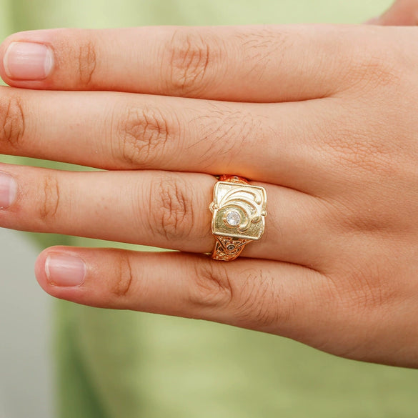 Men's Geometric Open Ring Copper Electroplated Statement Band With Modern Minimalist Style For Wholesale