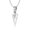 Men's Geometric Spearhead Pendant Necklace In Stainless Steel With Ochain Hiphop Style