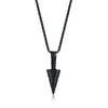 Men's Geometric Spearhead Pendant Necklace In Stainless Steel With Ochain Hiphop Style